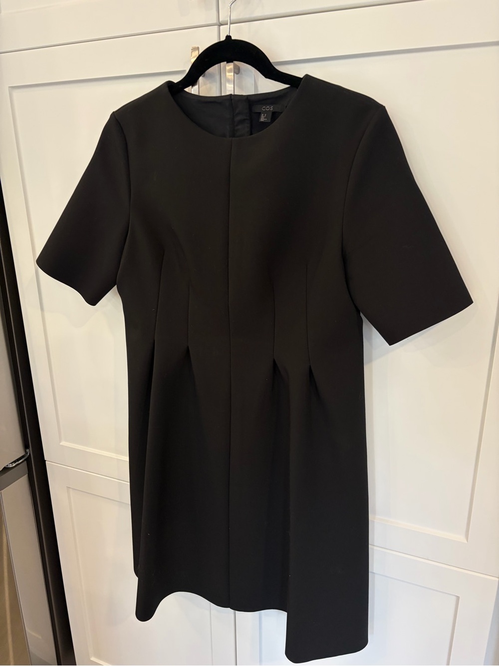 COS Black Short-Sleeve A-Line Mini Dress